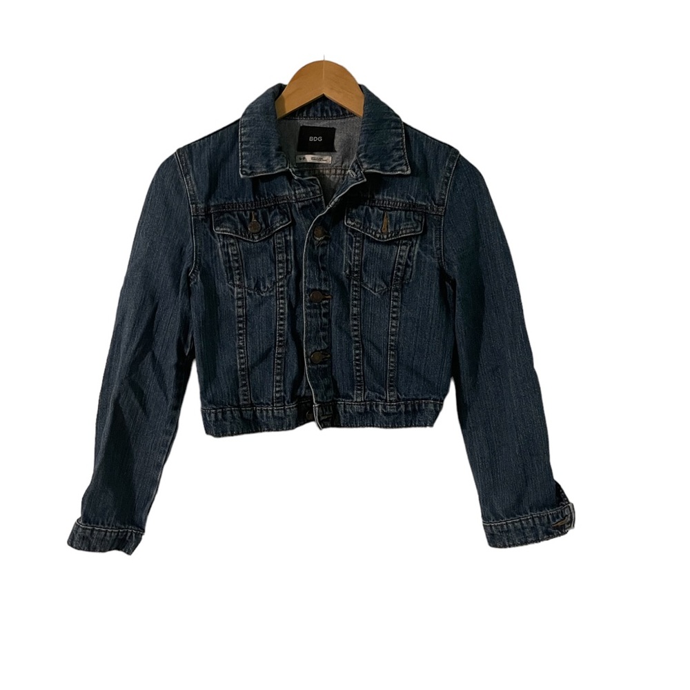 Bdg Denim Collared Button-Down Crop Jacket Size S… - image 3